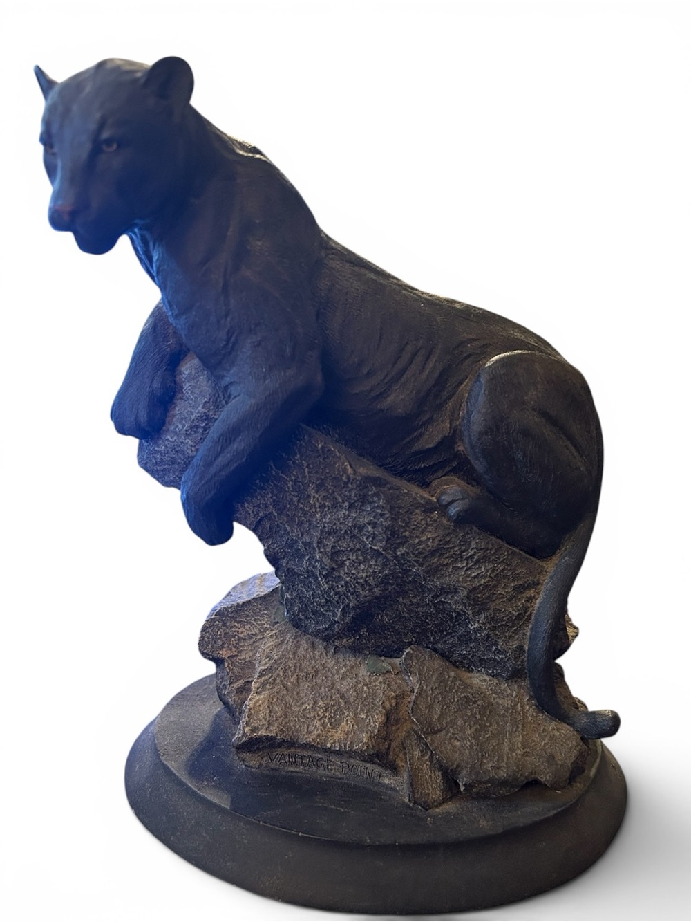 Tim Wolfe Vantage Point Black Panther On Rock Ledge
